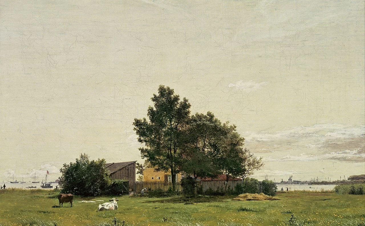 Christen Købke - Veduta vicino al mulino di calcare con vista verso Løbenhavn, Collezione di dipinti di Nivaagaard